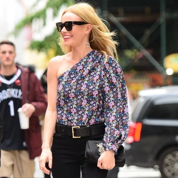 Frame Multicolor Floral Print One-Shoulder Top Size M - Picture 2 of 12